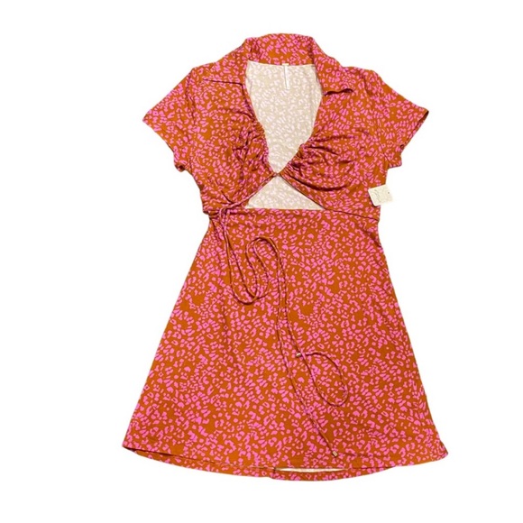 Free People Womens Cut Out Floral Mini Dress - Picture 12 of 14